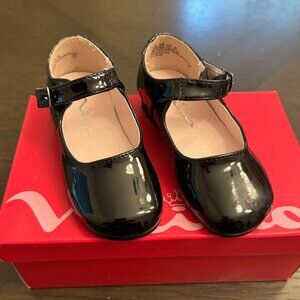 Nina "Bonnet" Mary Jane, Black Shiny Patent Leather, Toddler/Baby Size 6